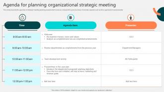 Agenda For Planning Organizational Strategic Meeting