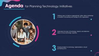 Agenda For Planning Technology Initiatives Ppt Icon Example Introduction