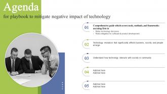Agenda For Playbook To Mitigate Negative Impact Of Technology