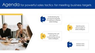 Agenda For Powerful Sales Tactics For Meeting Business Targets MKT SS V