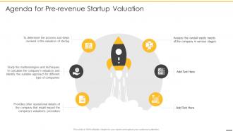 Agenda for pre revenue startup valuation