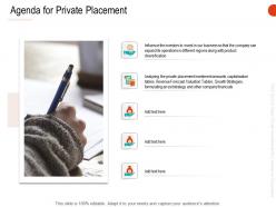 Agenda for private placement ppt powerpoint presentation ideas grid
