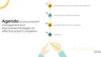 Agenda For Procurement Management And Improvement Strategies For Effective Project Completion PM SS