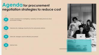 Agenda For Procurement Negotiation Strategies To Reduce Cost Strategy SS V