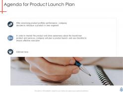 Agenda for product launch plan product launch plan ppt brochure