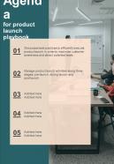 Agenda For Product Launch Playbook One Pager Sample Example Document