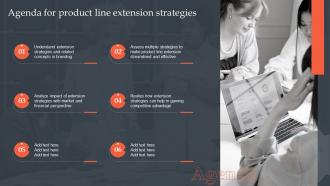Agenda For Product Line Extension Strategies Ppt File Infographic Template