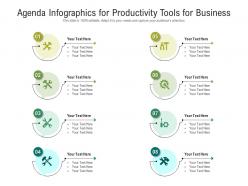 Agenda for productivity tools for business infographic template