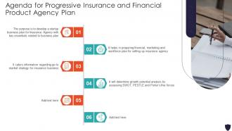 Agenda For Progressive Insurance And Financial Product Agency Plan