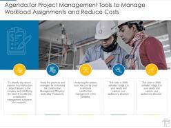 Agenda for project management tools to manage workload assignments and reduce costs