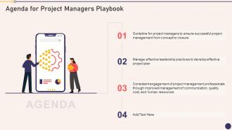 Agenda For Project Managers Playbook Ppt Slides Infographic Template
