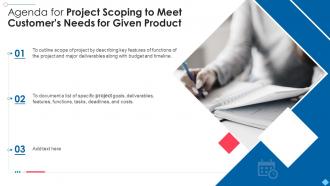 Agenda For Project Scoping To Meet Customers Needs For Given Product