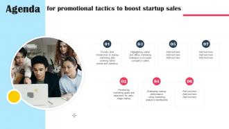 Agenda For Promotional Tactics To Boost Startup Sales Strategy SS V