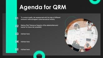 Agenda For QRM Ppt Powerpoint Presentation Diagram Ppt