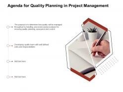 Agenda for quality planning in project management ppt gallery inspiration