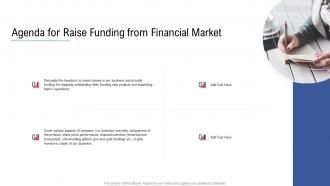 Agenda for raise funding from financial market