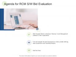Agenda for rcm s w bid evaluation rcm s w bid evaluation ppt skills