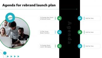 Agenda For Rebrand Launch Plan Ppt Powerpoint Presentation Diagram