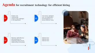 Agenda For Recruitment Technology For Efficient Hiring Ppt Demonstration