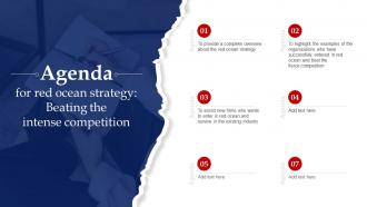 Agenda For Red Ocean Strategy Beating The Intense Competition Ppt Slides Example File