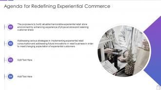 Agenda for redefining experiential commerce ppt slides tips