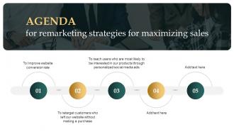 Agenda For Remarketing Strategies For Maximizing Sales