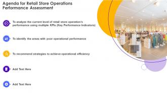 Agenda For Retail Store Operations Performance Assessment