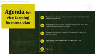 Agenda For Rice Farming Business Plan BP SS