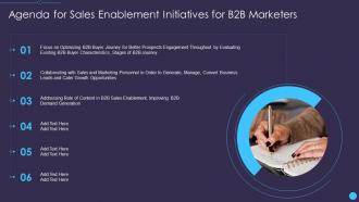 Agenda for sales enablement sales enablement initiatives for b2b marketers