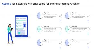 Agenda For Sales Growth Strategies For Online Shopping Website Ppt Icon Design Ideas
