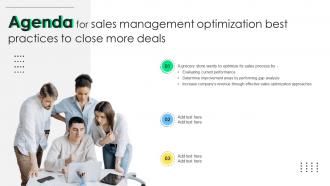 Agenda For Sales Management Optimization Best Practices To Close More Deals SA SS