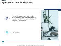 Agenda for scrum master roles ppt gallery portrait