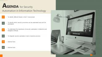 Agenda For Security Automation In Information Technology