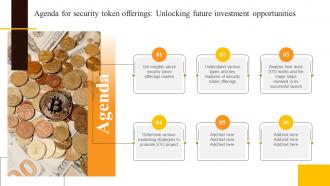 Agenda For Security Token Offerings Unlocking Future Investment Opportunities BCT SS