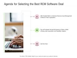 Agenda for selecting the best rcm software deal