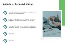 Agenda for series a funding m3341 ppt powerpoint presentation ideas backgrounds