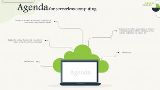 Agenda For Serverless Computing V2 Ppt Infographic Template Diagrams