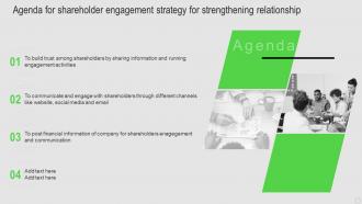 Agenda For Shareholder Engagement Strategy For Strengthening Relationship