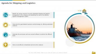Agenda For Shipping And Logistics Ppt Powerpoint Presentation Diagram Ppt