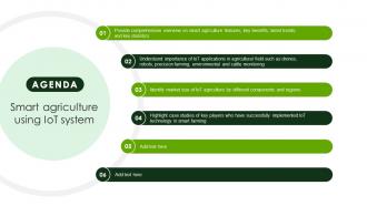 Agenda For Smart Agriculture Using IoT System IoT SS V