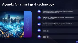 Agenda For Smart Grid Technology Ppt Slides Background Images