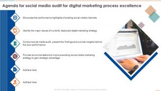 Agenda For Social Media Audit For Digital Marketing Process Excellence