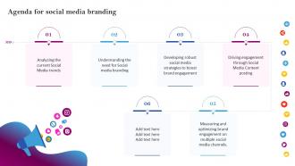 Agenda For Social Media Branding Ppt Ideas Background Images