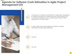 Agenda for software costs estimation in agile project management it software project cost estimation it
