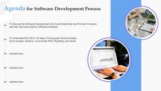 Agenda For Software Development Process Ppt Powerpoint Presentation File Files
