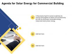Agenda For Solar Energy For Commercial Building Resources Ppt Powerpoint Presentation Styles Icon