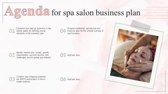 Agenda For Spa Salon Business Plan BP SS