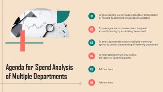 Agenda For Spend Analysis Of Multiple Departments Ppt Infographics Background Image