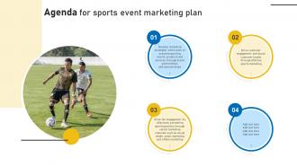 Agenda For Sports Event Marketing Plan Strategy SS V