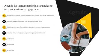 Agenda For Startup Marketing Strategies To Increase Customer Engagement Strategy SS V